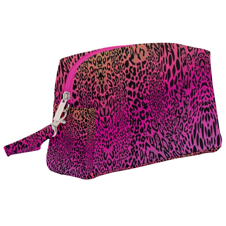 Leopard Colorful Pink Digital Print Large Wristlet Pouch Bag