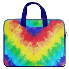 Unicorn Rainbow Colorful Tie Dye Double Pocket 16  Laptop Bag by CoolDesigns