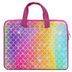 Star Cluster Rainbow Scales Tie Dye Pattern Double Pocket 16  Laptop Bag by CoolDesigns