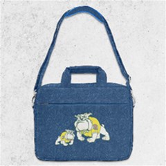 Bull Dogs Pet Dark Blue Pattern 13  Shoulder Laptop by CoolDesigns