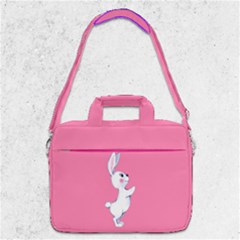 Hot Pink Rabbit Bunnies Adorable Print 13  Shoulder Laptop by CoolDesigns