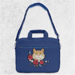 Blue Love Kitty Cat Pattern 13  Shoulder Laptop by CoolDesigns