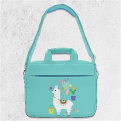 Love You Teal Cute Llama Animal Print 13  Shoulder Laptop by CoolDesigns