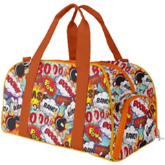 Orange Pop Art Boom Print Burner Gym Duffel Bag by CoolDesigns