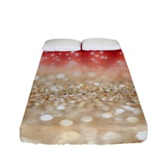 Abstract, Christmas, Glittery, Gold, Red Fitted Sheet (full/ Double Size) by kyorashop23