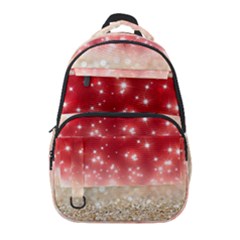 Abstract, Christmas, Glittery, Gold, Red Carry-on Travel Backpack by kyorashop23