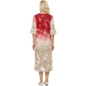 Abstract, Christmas, Glittery, Gold, Red Double Cuff Midi Dress View4