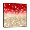 Abstract, Christmas, Glittery, Gold, Red Mini Canvas 8  x 8  (Stretched) View1