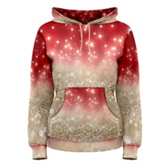 Abstract, Christmas, Glittery, Gold, Red Women s Pullover Hoodie