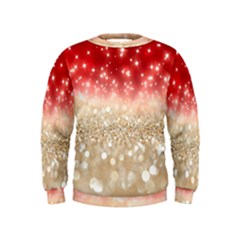 Abstract, Christmas, Glittery, Gold, Red Kids  Sweatshirt