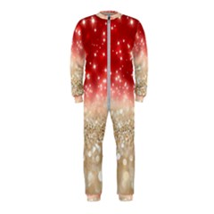 Abstract, Christmas, Glittery, Gold, Red Onepiece Jumpsuit (kids)