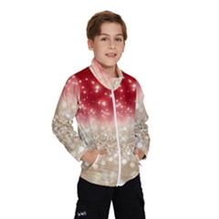 Abstract, Christmas, Glittery, Gold, Red Kids  Windbreaker