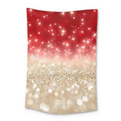 Abstract, Christmas, Glittery, Gold, Red Small Tapestry