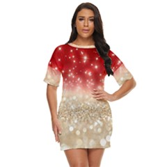 Abstract, Christmas, Glittery, Gold, Red Just Threw It On Dress by kyorashop23