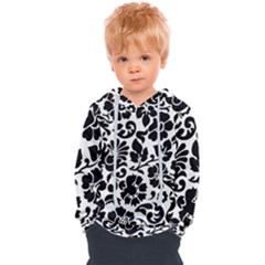 Black Floral Background, Vintage Floral Pattern Kids  Overhead Hoodie