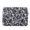 Black Floral Background, Vintage Floral Pattern 14  Vertical Laptop Sleeve Case With Pocket View2