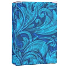 Blue Floral Pattern Texture, Floral Ornaments Texture, Blue Floral Background Playing Cards Single Design (rectangle) With Custom Box