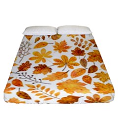 Brown Autumn Leaves Fitted Sheet (california King Size) by kyorashop23