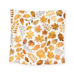 Brown Autumn Leaves Square Tapestry (small)