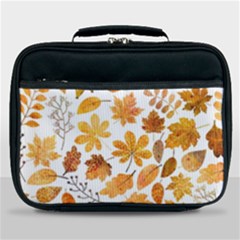 Brown Autumn Leaves Lunch Bag by kyorashop23