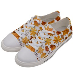 Brown Autumn Leaves Men s Low Top Canvas Sneakers by kyorashop23