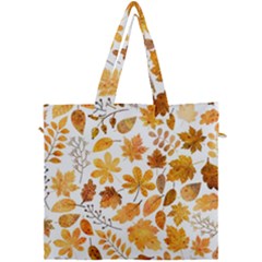 Brown Autumn Leaves Canvas Travel Bag by kyorashop23