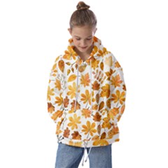 Brown Autumn Leaves Kids  Oversized Hoodie