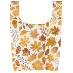 Brown Autumn Leaves Foldable Shopping Bag