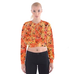 Carved Pumpkin Faces Cropped Sweatshirt