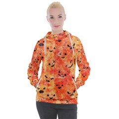 Carved Pumpkin Faces Women s Hooded Pullover