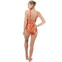 Carved Pumpkin Faces High Neck One Piece Swimsuit View2