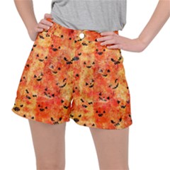 Carved Pumpkin Faces Women s Ripstop Shorts by kyorashop23