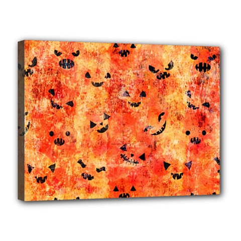 Carved Pumpkin Faces Canvas 16  X 12  (stretched) by kyorashop23