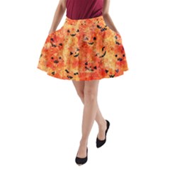 Carved Pumpkin Faces A-line Pocket Skirt by kyorashop23