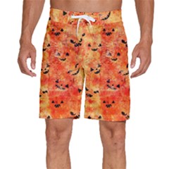 Carved Pumpkin Faces Men s Beach Shorts by kyorashop23