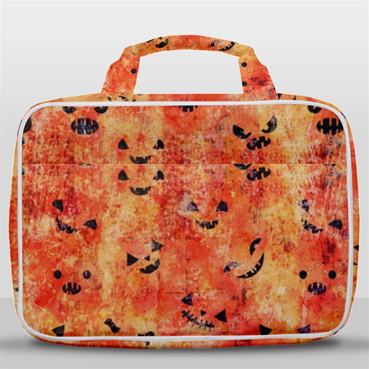 Carved Pumpkin Faces Travel Toiletry Bag With Hanging Hook