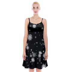 Christmas Snow Edge, Lights Spaghetti Strap Velvet Dress