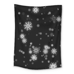 Christmas Snow Edge, Lights Medium Tapestry