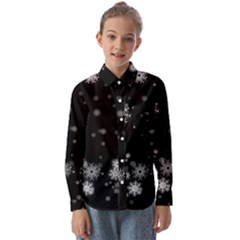 Christmas Snow Edge, Lights Kids  Long Sleeve Shirt by kyorashop23