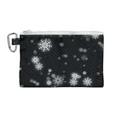 Christmas Snow Edge, Lights Canvas Cosmetic Bag (medium) by kyorashop23