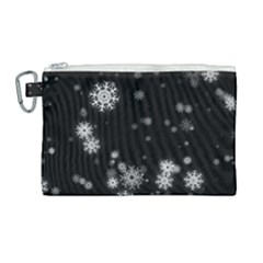 Christmas Snow Edge, Lights Canvas Cosmetic Bag (large) by kyorashop23