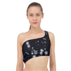 Christmas Snow Edge, Lights Spliced Up Bikini Top  by kyorashop23