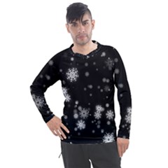 Christmas Snow Edge, Lights Men s Pique Long Sleeve T-shirt