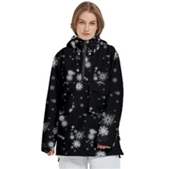 Christmas Snow Edge, Lights Women s Pullover Zip Ski And Snowboard Waterproof Breathable Jacket by kyorashop23