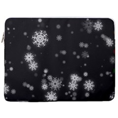 Christmas Snow Edge, Lights 17  Vertical Laptop Sleeve Case With Pocket