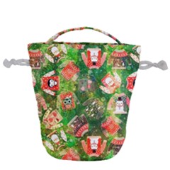 Christmas Ugly Sweater, Adoxali, Christmas, December, Santa Drawstring Bucket Bag by kyorashop23