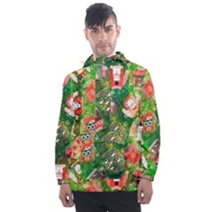 Christmas Ugly Sweater, Adoxali, Christmas, December, Santa Men s Front Pocket Pullover Windbreaker