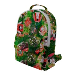 Christmas Ugly Sweater, Adoxali, Christmas, December, Santa Flap Pocket Backpack (large) by kyorashop23