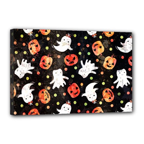 Cool Halloween Ghosts, Adoxali, Autumn Canvas 18  X 12  (stretched) by kyorashop23