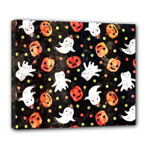 Cool Halloween Ghosts, Adoxali, Autumn Deluxe Canvas 24  X 20  (stretched) by kyorashop23